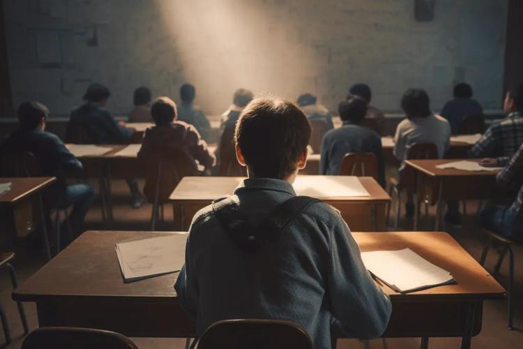 教室门口逆光的学生剪影照片_午后逆光剪影，定格青春诗篇