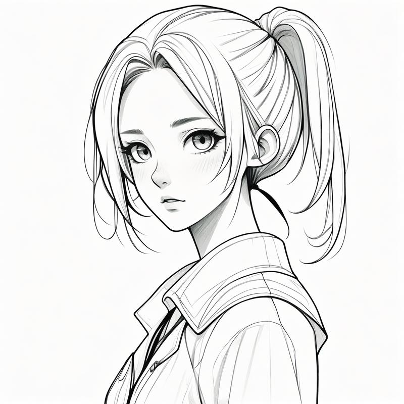 人像图片素描_七美女气质各异，线条光影展神韵