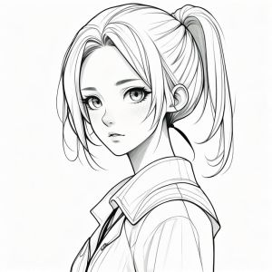 人像图片素描_七美女气质各异，线条光影展神韵