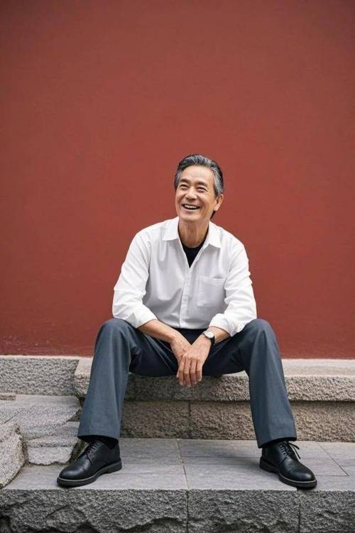 中年男人拍照姿势_中年男拍照放松自然，展现成熟魅力